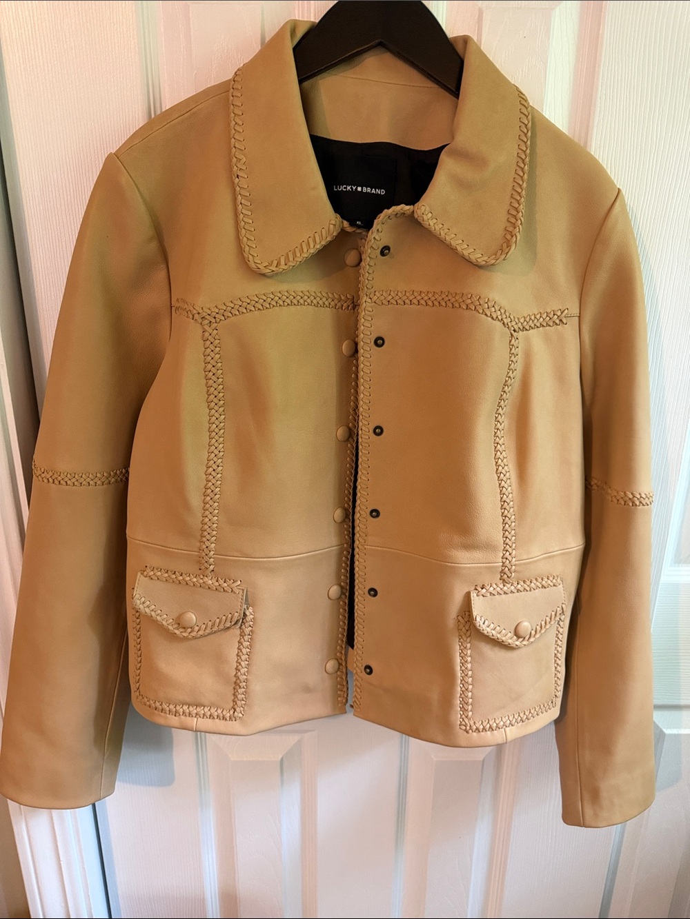 Lucky Brand tan leather jacket